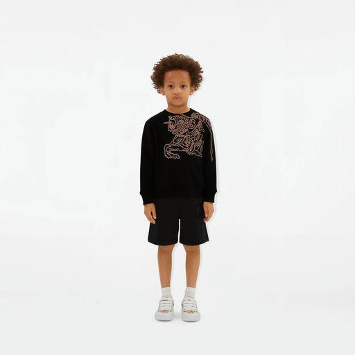 A kid wearing Burberry Baby ekd cotton sweatshirt - black