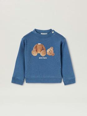 An image of Palm Angels Baby blue brown broken bear sweatshirt