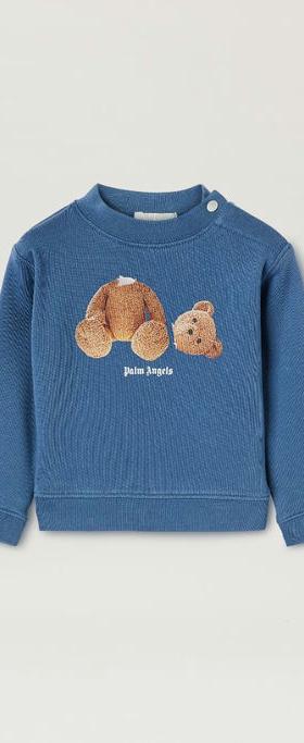 An image of Palm Angels Baby blue brown broken bear sweatshirt