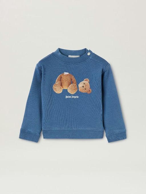 An image of Palm Angels Baby blue brown broken bear sweatshirt