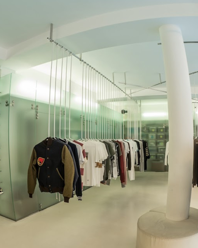 An inside image of concrete store amsterdam store