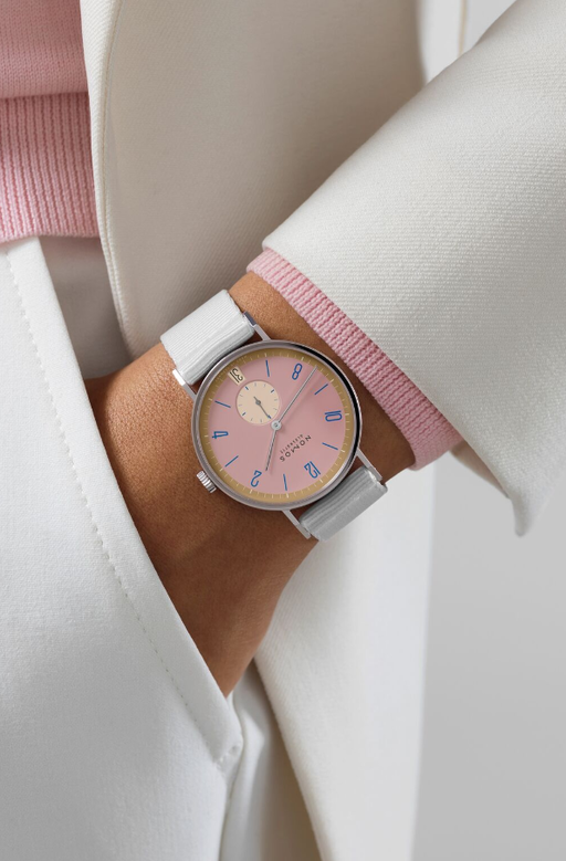 A man wearing NOMOS watch