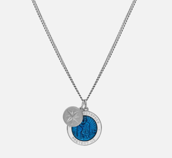 An image of Miansai saint christopher surf necklace
