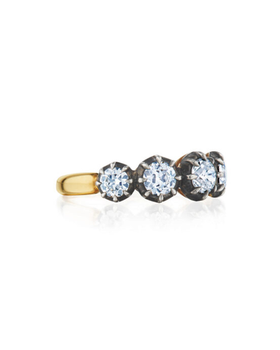 An image of Fred Leighton round diamond collet 5 stone ring