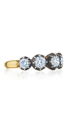 An image of Fred Leighton round diamond collet 5 stone ring