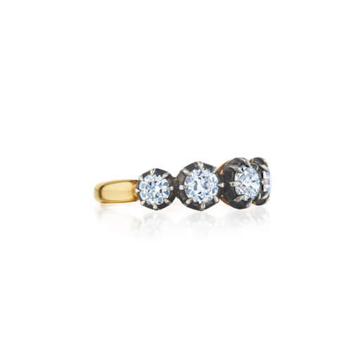 An image of Fred Leighton round diamond collet 5 stone ring