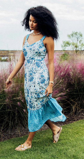 A woman wearing Olukai la‘I slide