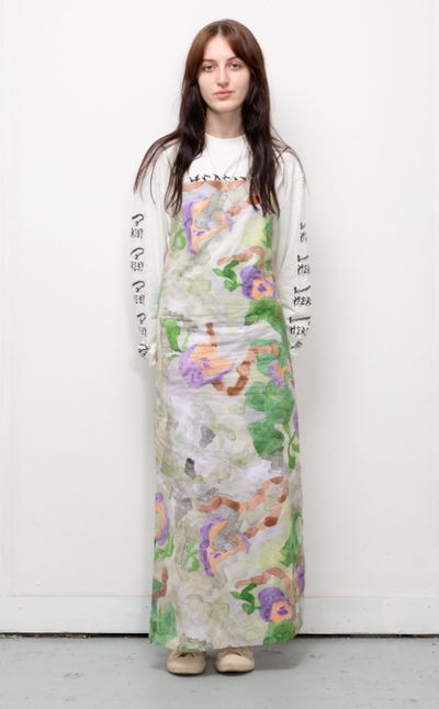 A woman wearing HERESY annelida dress