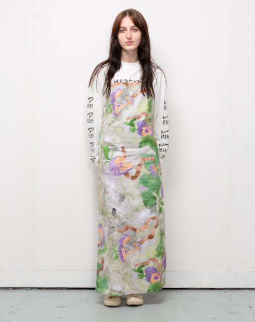 A woman wearing HERESY annelida dress