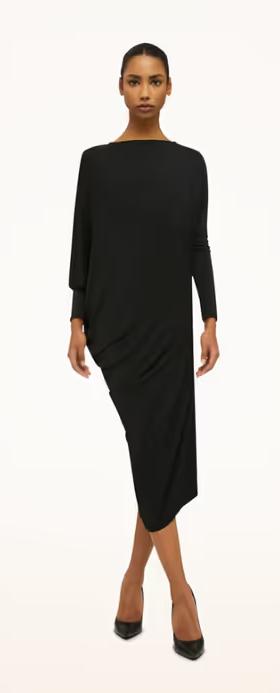 A woman wearing Wolford crepe jersey dress - black