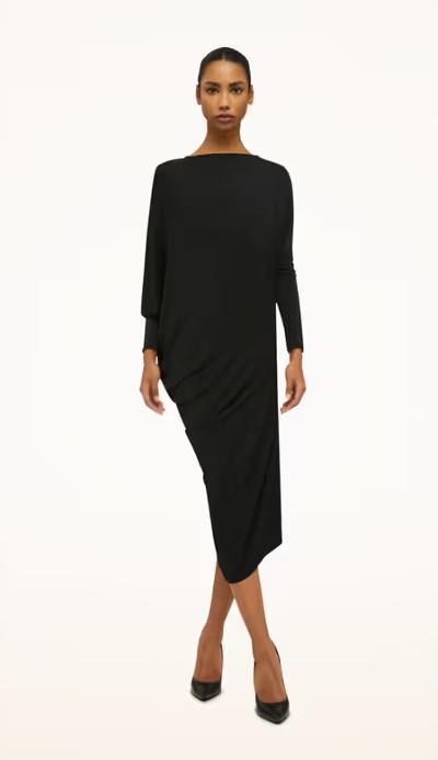 A woman wearing Wolford crepe jersey dress - black