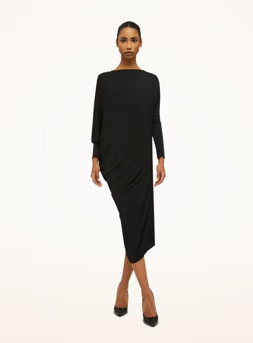 A woman wearing Wolford crepe jersey dress - black