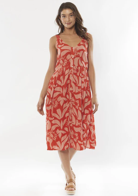 A woman wearing Amuse Society tanger so romantic woven dress