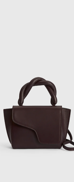 An image of ATP Atelier montalbano walnut leather/nappa mini handbag