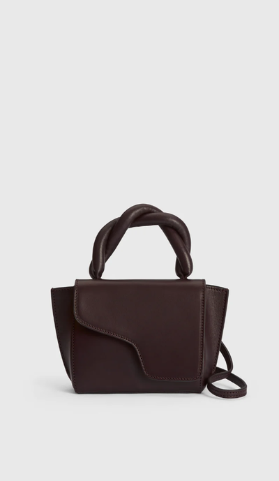 An image of ATP Atelier montalbano walnut leather/nappa mini handbag