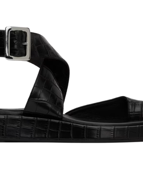 An image of GIABORGHINI black roxanne croc sandals