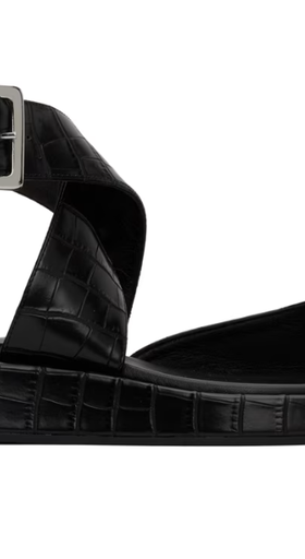 An image of GIABORGHINI black roxanne croc sandals