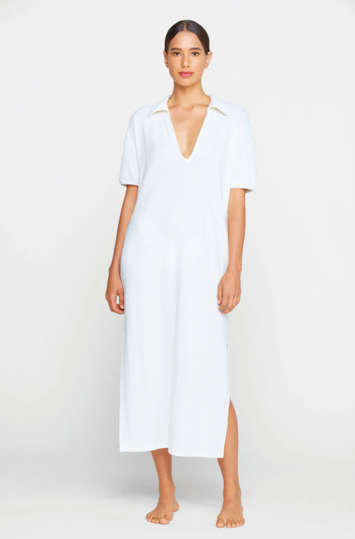 A woman wearing Mikoh palermo dress