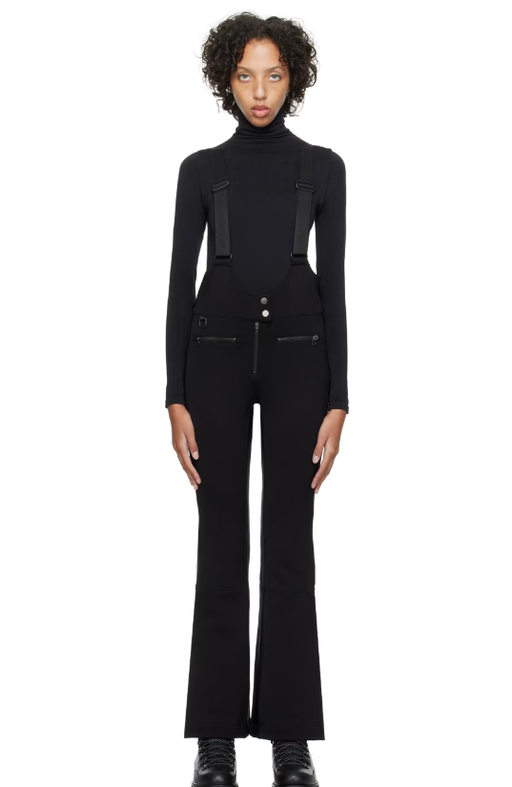 A woman wearing Erin Snow black kris ski pants