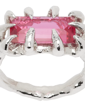 An image of Harlot Hands ssense exclusive silver veil ring