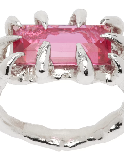 An image of Harlot Hands ssense exclusive silver veil ring