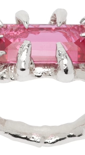 An image of Harlot Hands ssense exclusive silver veil ring