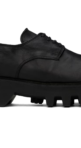 An image of Guidi black zoomorphic derbys