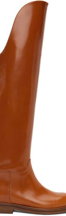 An image of DURAZZI MILANO tan equestrian boots