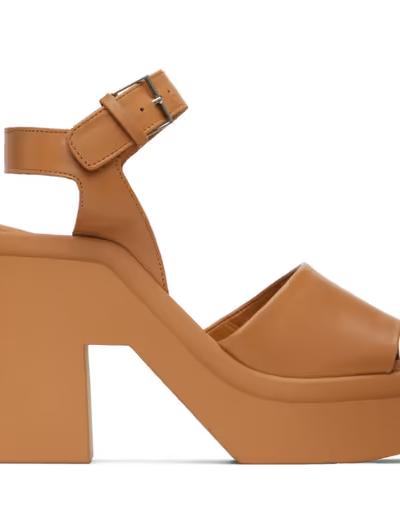 An image of CLERGERIE tan nelio heeled sandals