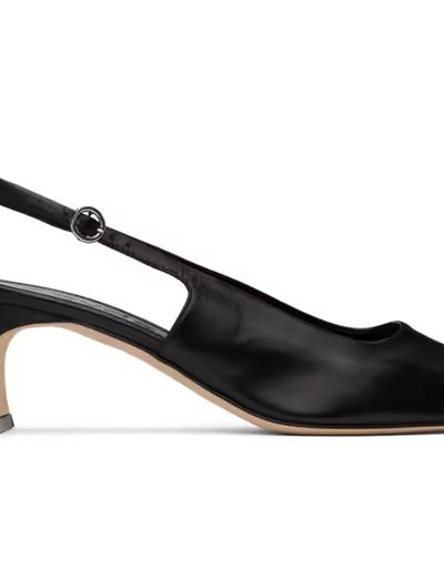 An image of AEYDE black eliza slingback heels