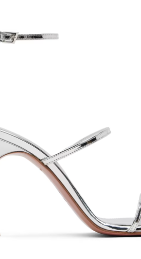 An image of AMINA MUADDI silver maya heeled sandals