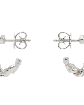 An image of CORALI silver pelagos hoop earrings