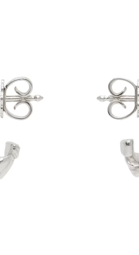 An image of CORALI silver pelagos hoop earrings