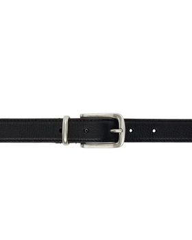 An image of ANDERSON'S black narrow stitch trimmed belt