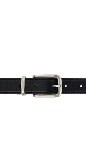 An image of ANDERSON'S black narrow stitch trimmed belt