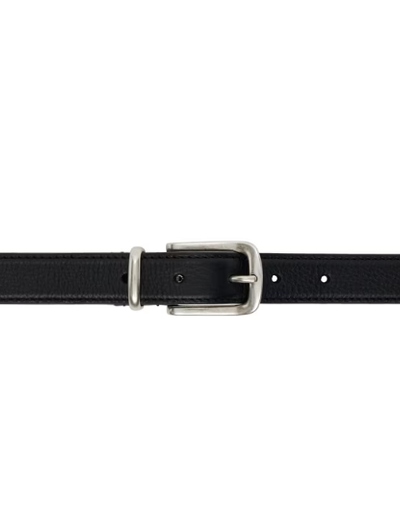 An image of ANDERSON'S black narrow stitch trimmed belt