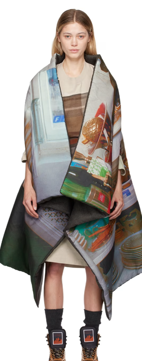 A woman wearing BLESS multicolor nº78 carpetlining puffed coat