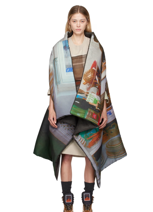 A woman wearing BLESS multicolor nº78 carpetlining puffed coat