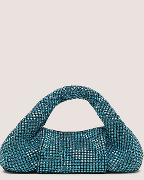 An image of Stuart Weitzman aquamarine moda shine mini tote