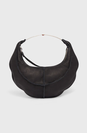 An image of M.A+ small banana bag w/silver ring handle