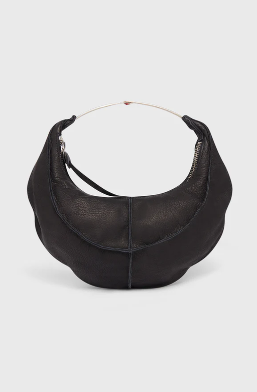 An image of M.A+ small banana bag w/silver ring handle