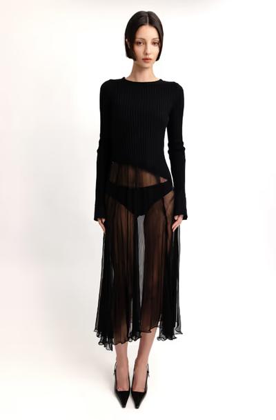 A woman wearing With Jéan julia midi dress | black