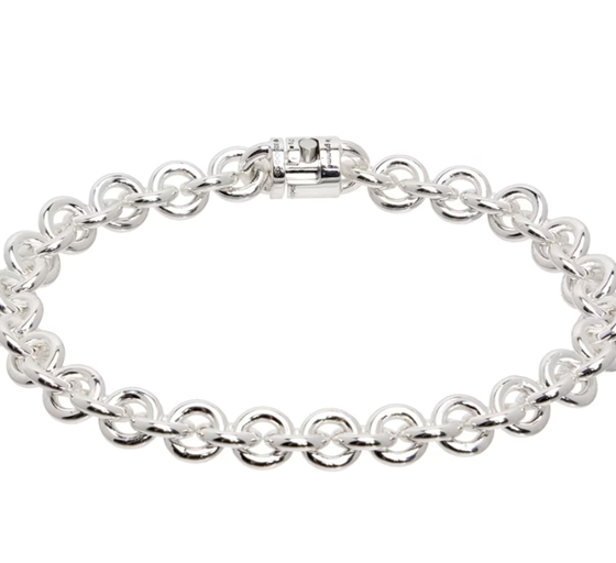 An image of Le Gramme silver 'le 21g' entrelacs bracelet