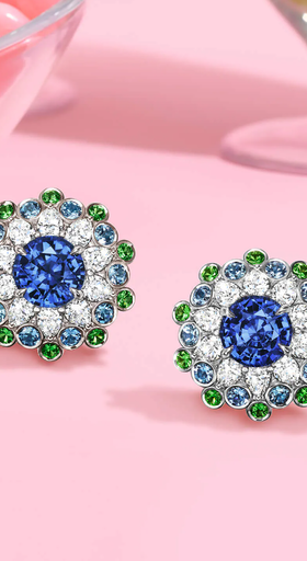 An image of Harry Winston candy pink sapphire earrings