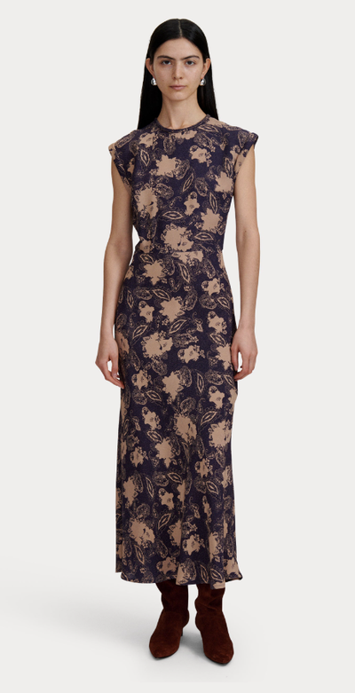 A woman wearing Rachel Comey black cero print adri dress