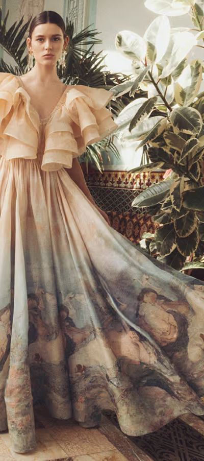 A wiman wearing a Zimmermann dress