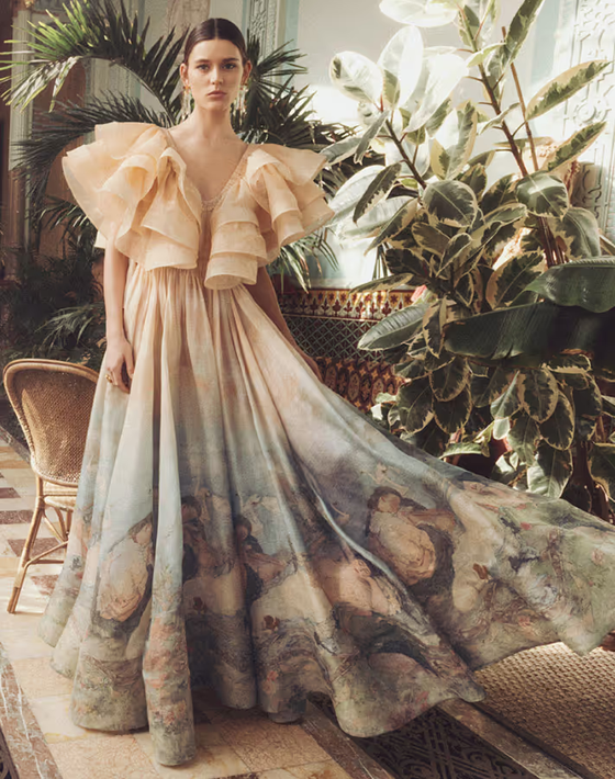 A wiman wearing a Zimmermann dress