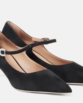A close up of a pair of Tabitha Simmons shoes in black