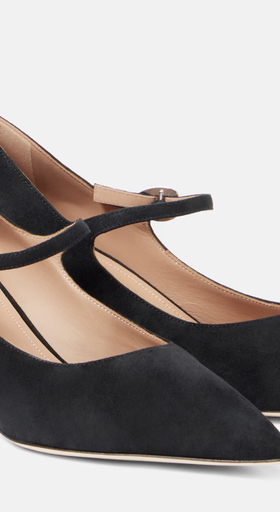 A close up of a pair of Tabitha Simmons shoes in black