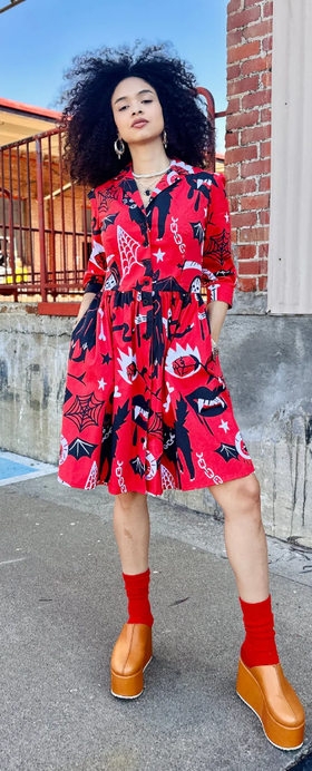A woman wearing nooworks betty pippa dress